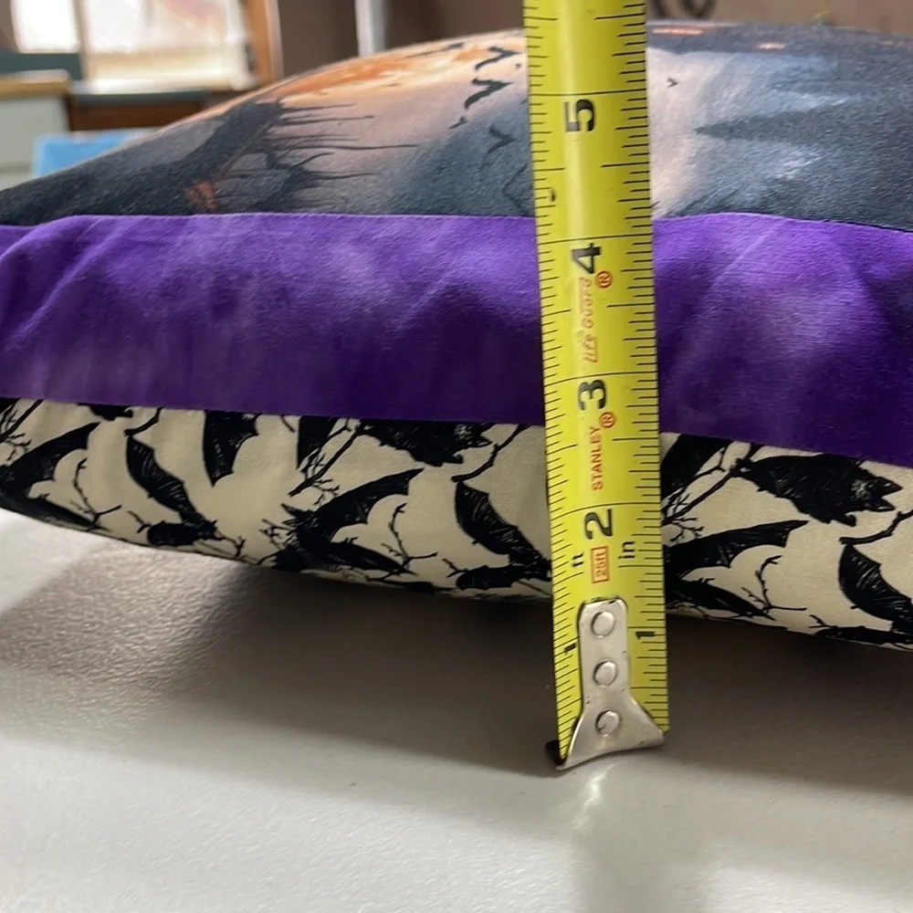 Homemade brand new T-shirt pillow. Haunted house Bats Halloween accent pillow